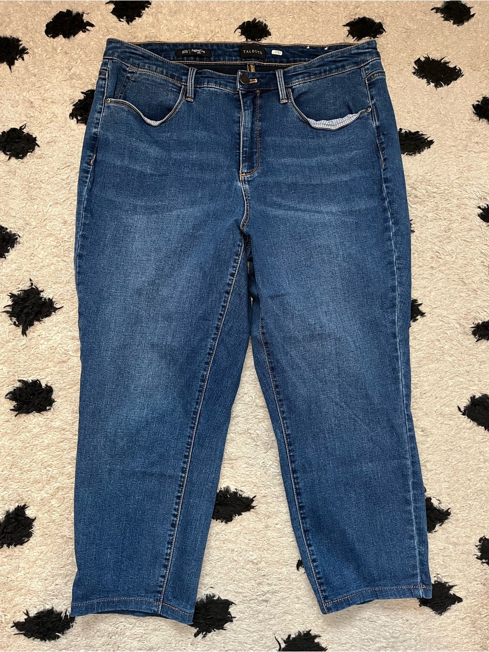 Talbots size 16 W jegging crop curvy Women’s Dark Blue Stretch Denim Jeans